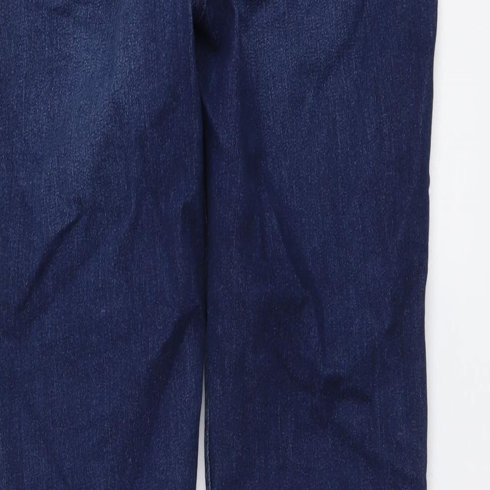 Marks and Spencer Womens Blue Cotton Skinny Jeans Size 12 L30 in Regular Button