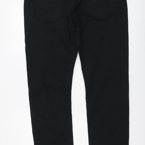 Marks and Spencer Womens Black Cotton Straight Jeans Size 36 in L31 in Regular Button