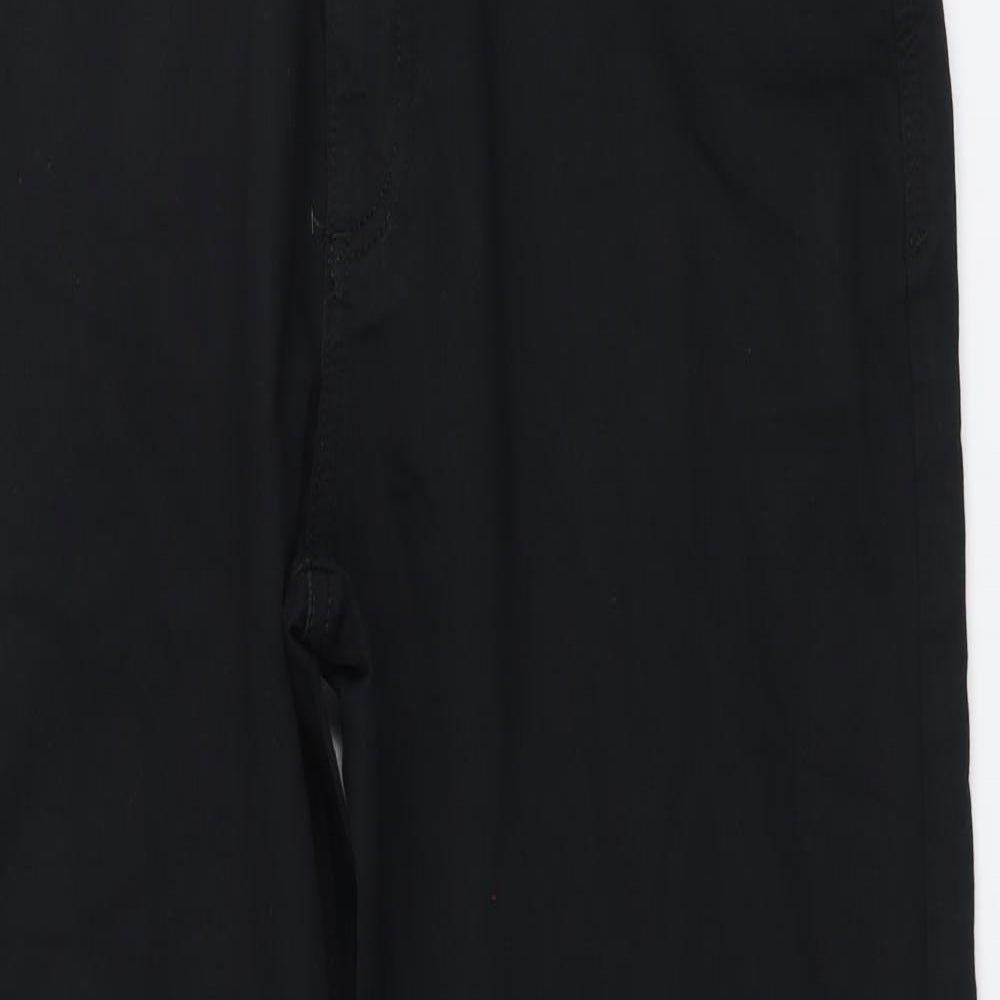 Marks and Spencer Womens Black Cotton Straight Jeans Size 36 in L31 in Regular Button