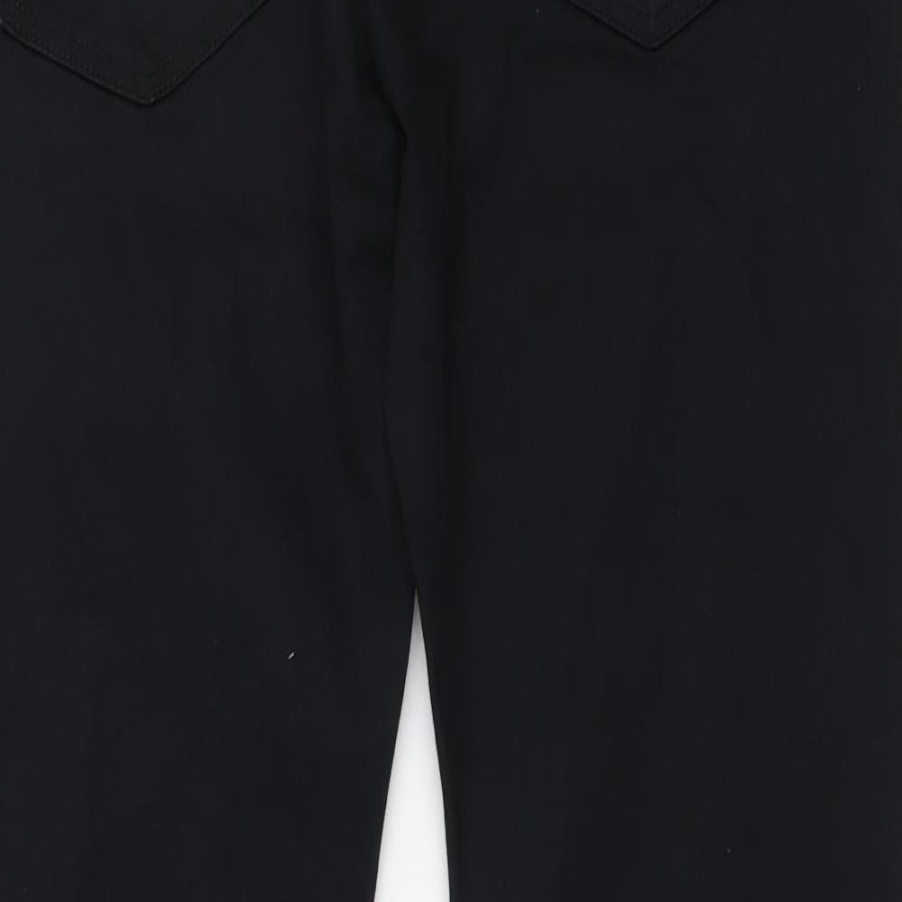 Marks and Spencer Womens Black Cotton Straight Jeans Size 36 in L31 in Regular Button