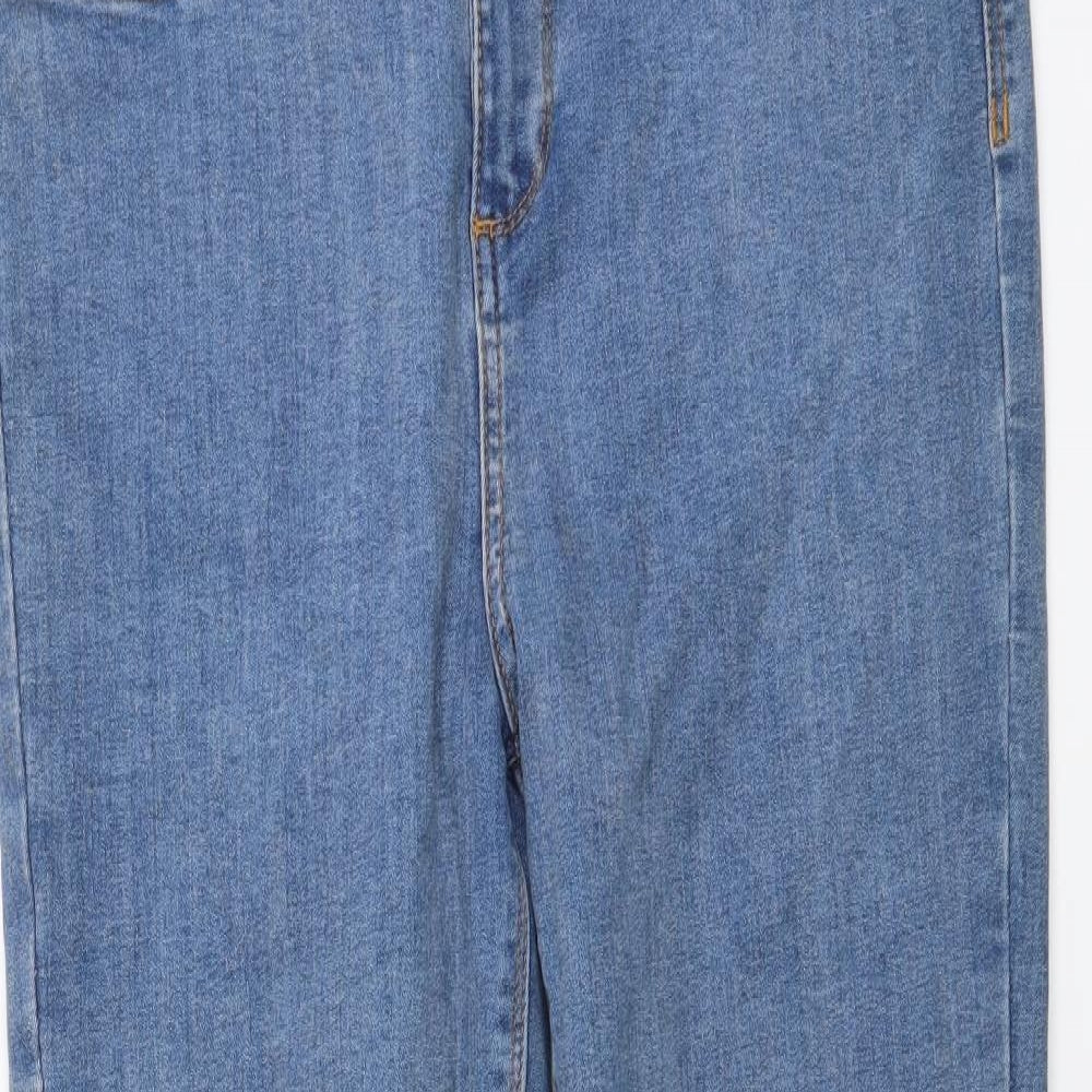 Denim & Co. Womens Blue Cotton Skinny Jeans Size 14 L27 in Regular Button