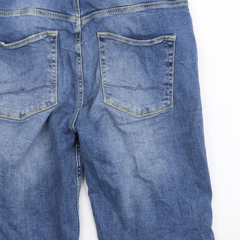 ASOS Womens Blue Cotton Bermuda Shorts Size 30 in L11 in Regular Button