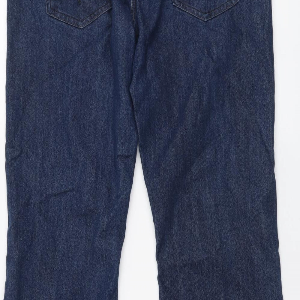 George Womens Blue Cotton Bootcut Jeans Size 14 L28 in Regular Button