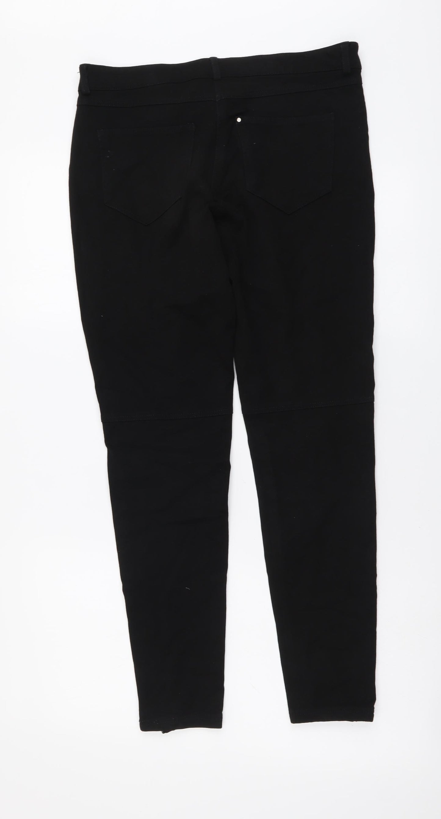 H&M Womens Black Cotton Skinny Jeans Size M L28 in Regular Button