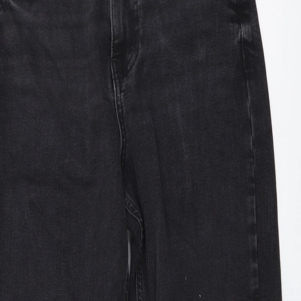 Marks and Spencer Womens Black Cotton Mom Jeans Size 8 L25 in Regular Button