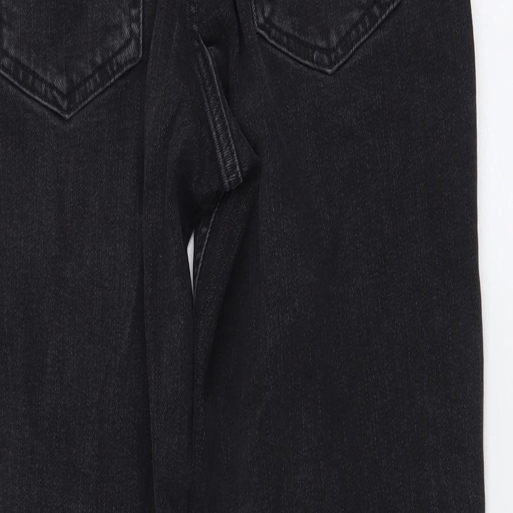 Marks and Spencer Womens Black Cotton Mom Jeans Size 8 L25 in Regular Button