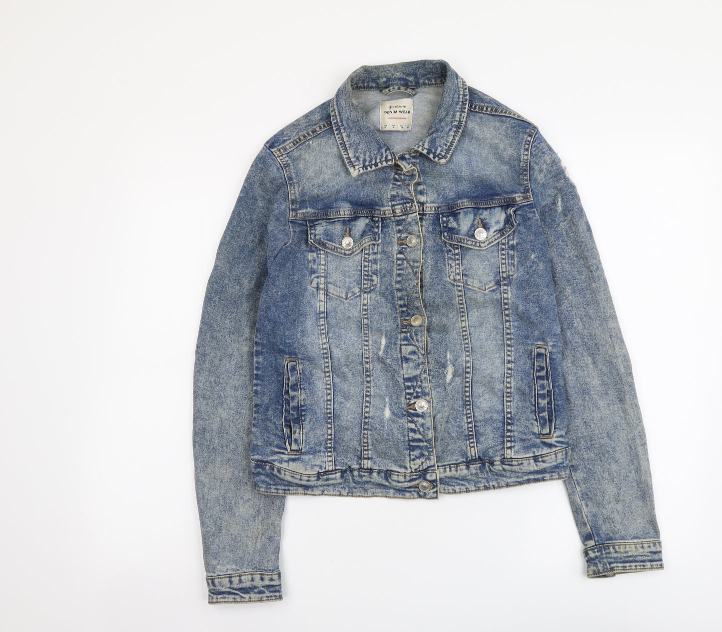 Stradivarius Womens Blue Jacket Size M Button