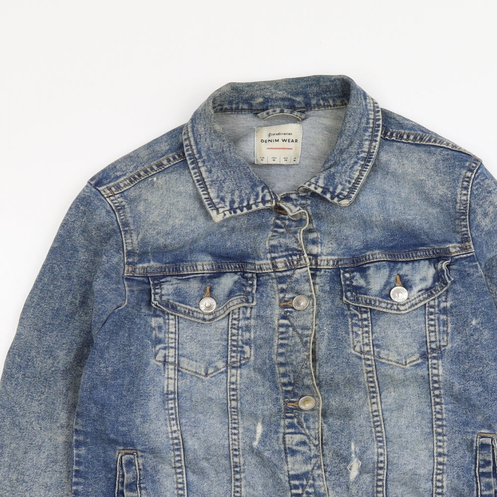Stradivarius Womens Blue Jacket Size M Button