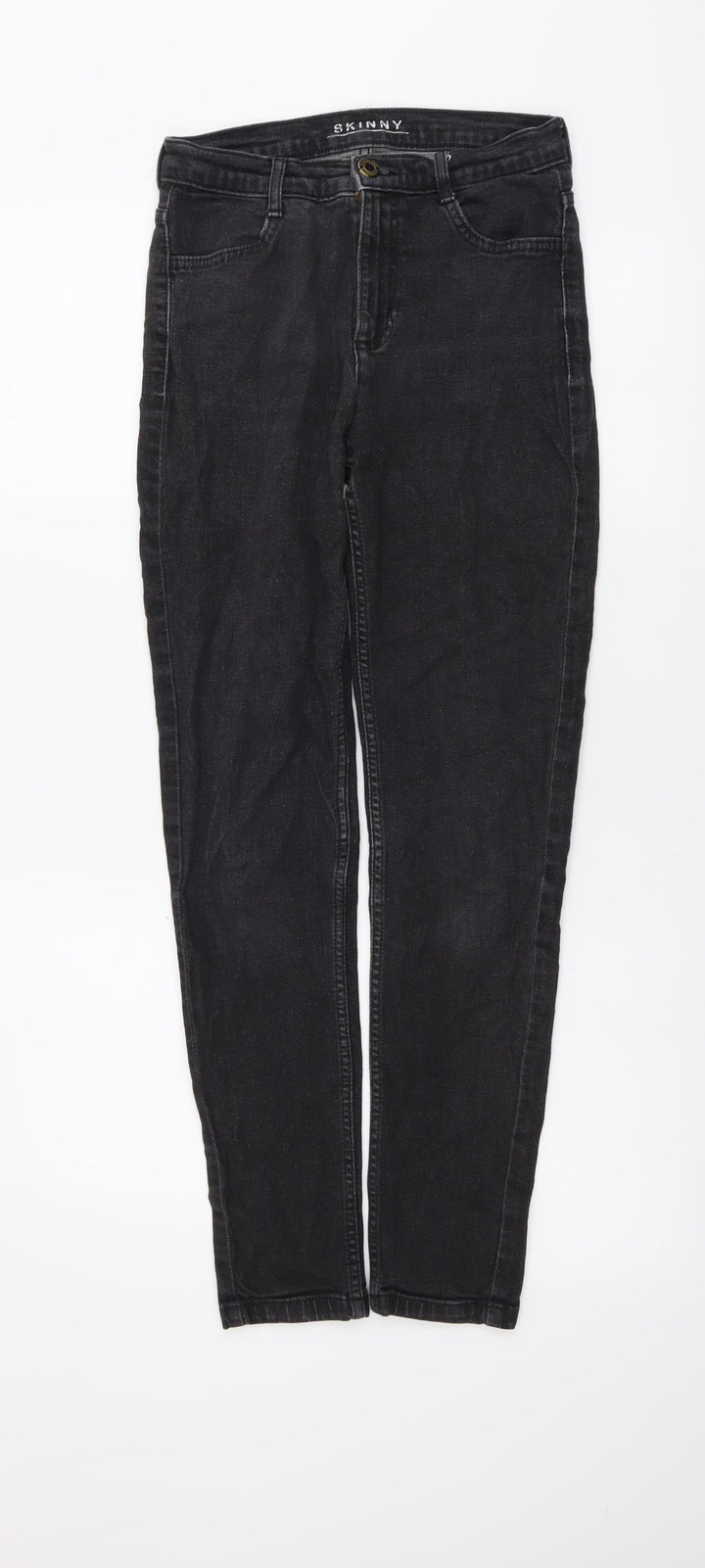Marks and Spencer Womens Grey Cotton Skinny Jeans Size 8 L27 in Regular Button