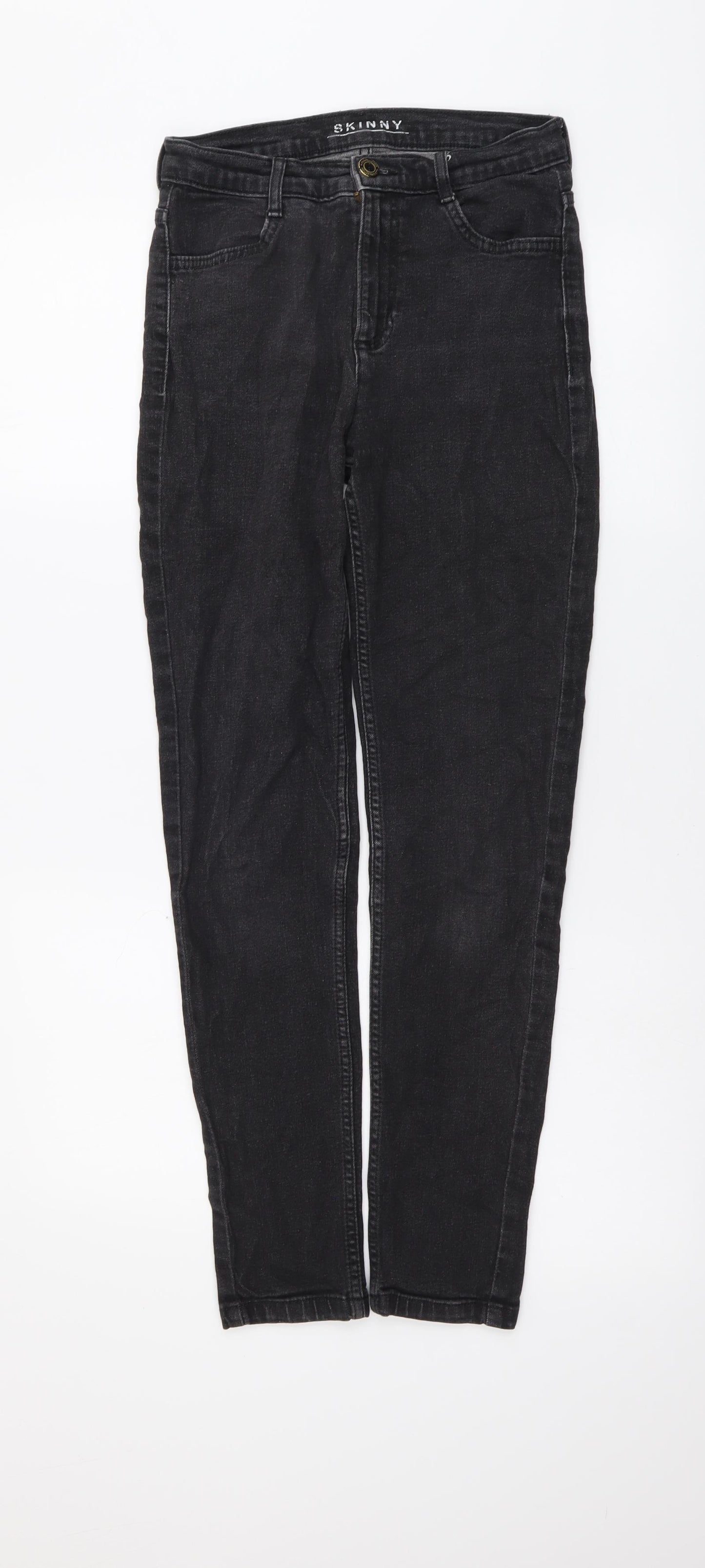 Marks and Spencer Womens Grey Cotton Skinny Jeans Size 8 L27 in Regular Button