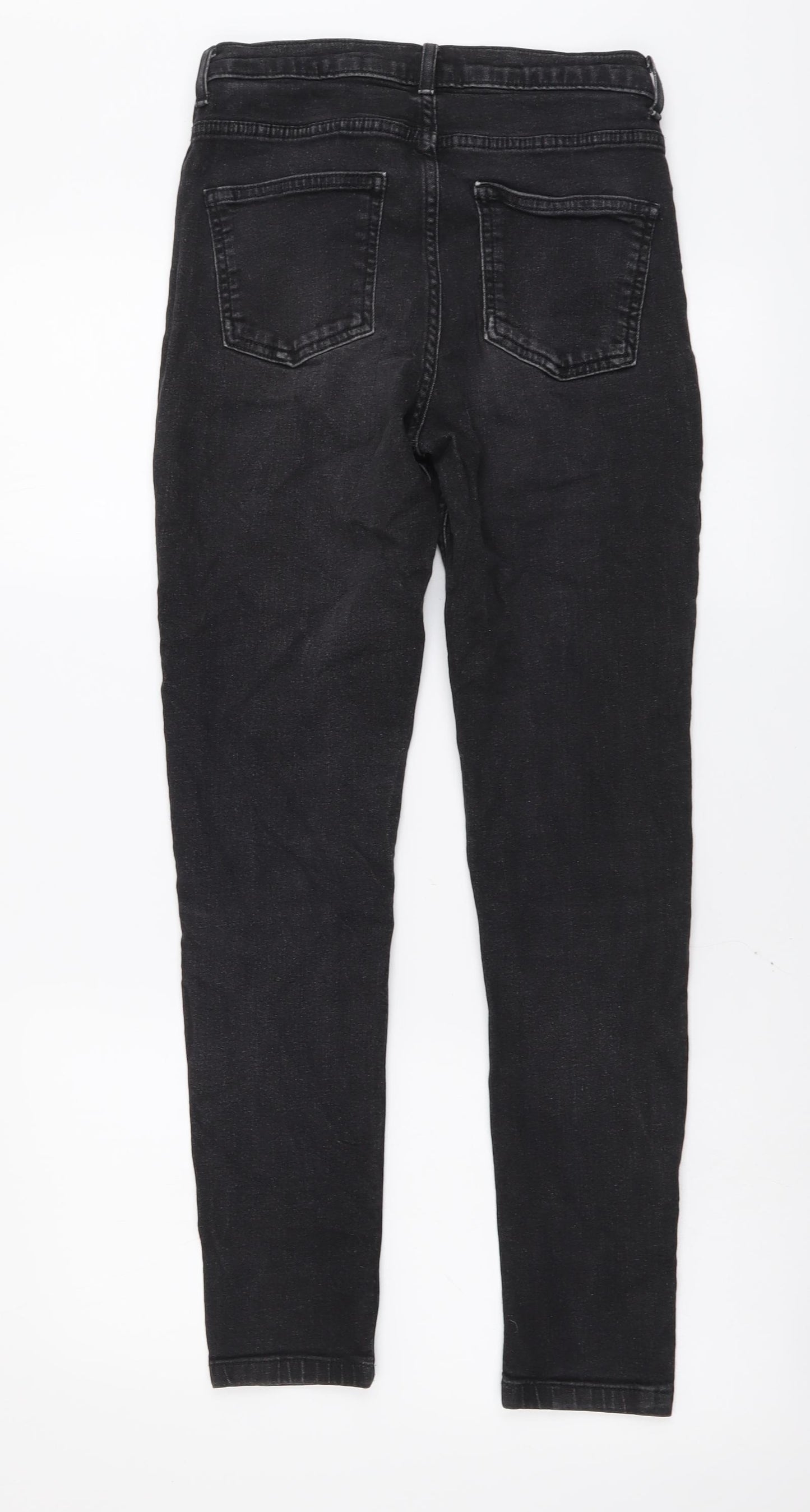 Marks and Spencer Womens Grey Cotton Skinny Jeans Size 8 L27 in Regular Button