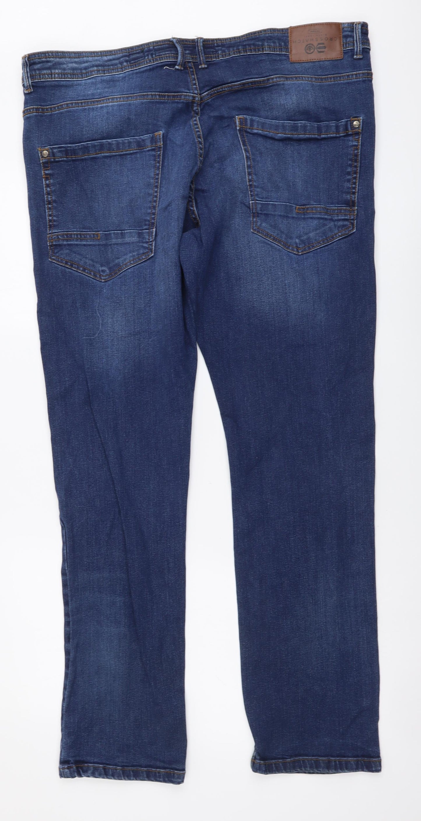 Crosshatch Mens Blue Cotton Straight Jeans Size 40 in L31 in Regular Button
