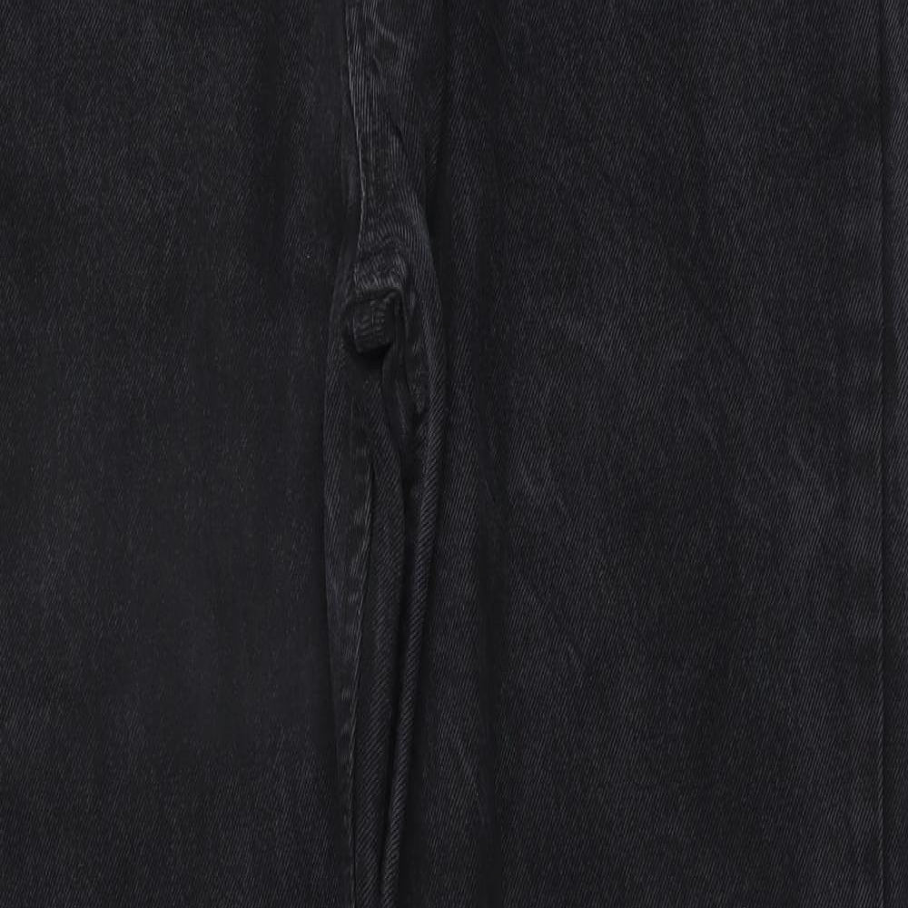 Marks and Spencer Mens Grey Cotton Straight Jeans Size 40 in L33 in Regular Button