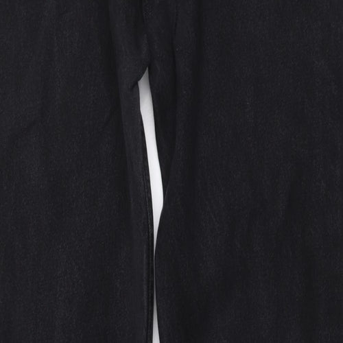 Marks and Spencer Mens Grey Cotton Straight Jeans Size 40 in L33 in Regular Button