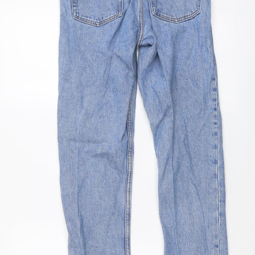 Monki Womens Blue Cotton Straight Jeans Size 25 in L28 in Regular Button