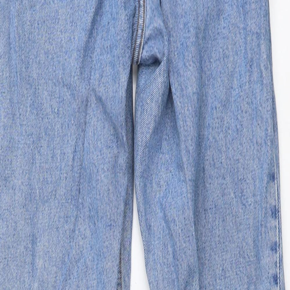 Monki Womens Blue Cotton Straight Jeans Size 25 in L28 in Regular Button