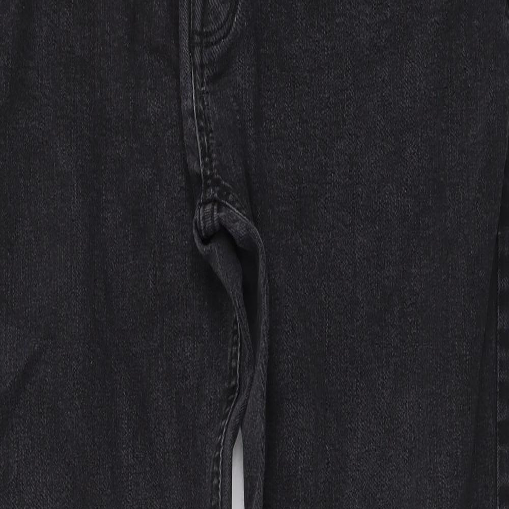 Crosshatch Mens Grey Cotton Straight Jeans Size 38 in L32 in Regular Button