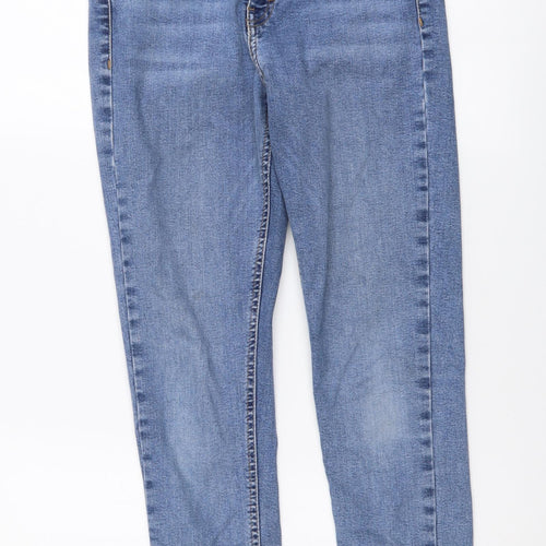 Topshop Womens Blue Cotton Skinny Jeans Size 24 in L26 in Regular Button