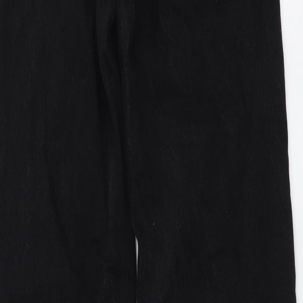 Zara Womens Black Cotton Wide-Leg Jeans Size 2XS L34 in Regular Button