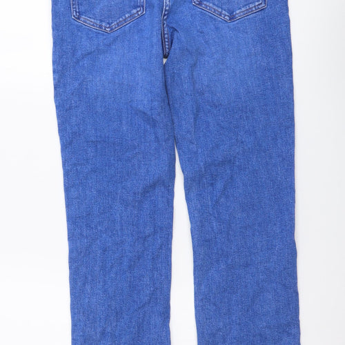 NEXT Womens Blue Cotton Straight Jeans Size 12 L29 in Regular Button