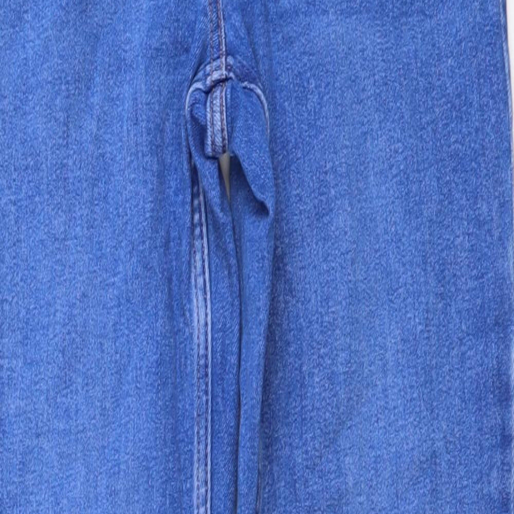 NEXT Womens Blue Cotton Straight Jeans Size 12 L29 in Regular Button