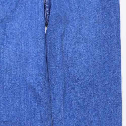 NEXT Womens Blue Cotton Straight Jeans Size 12 L29 in Regular Button