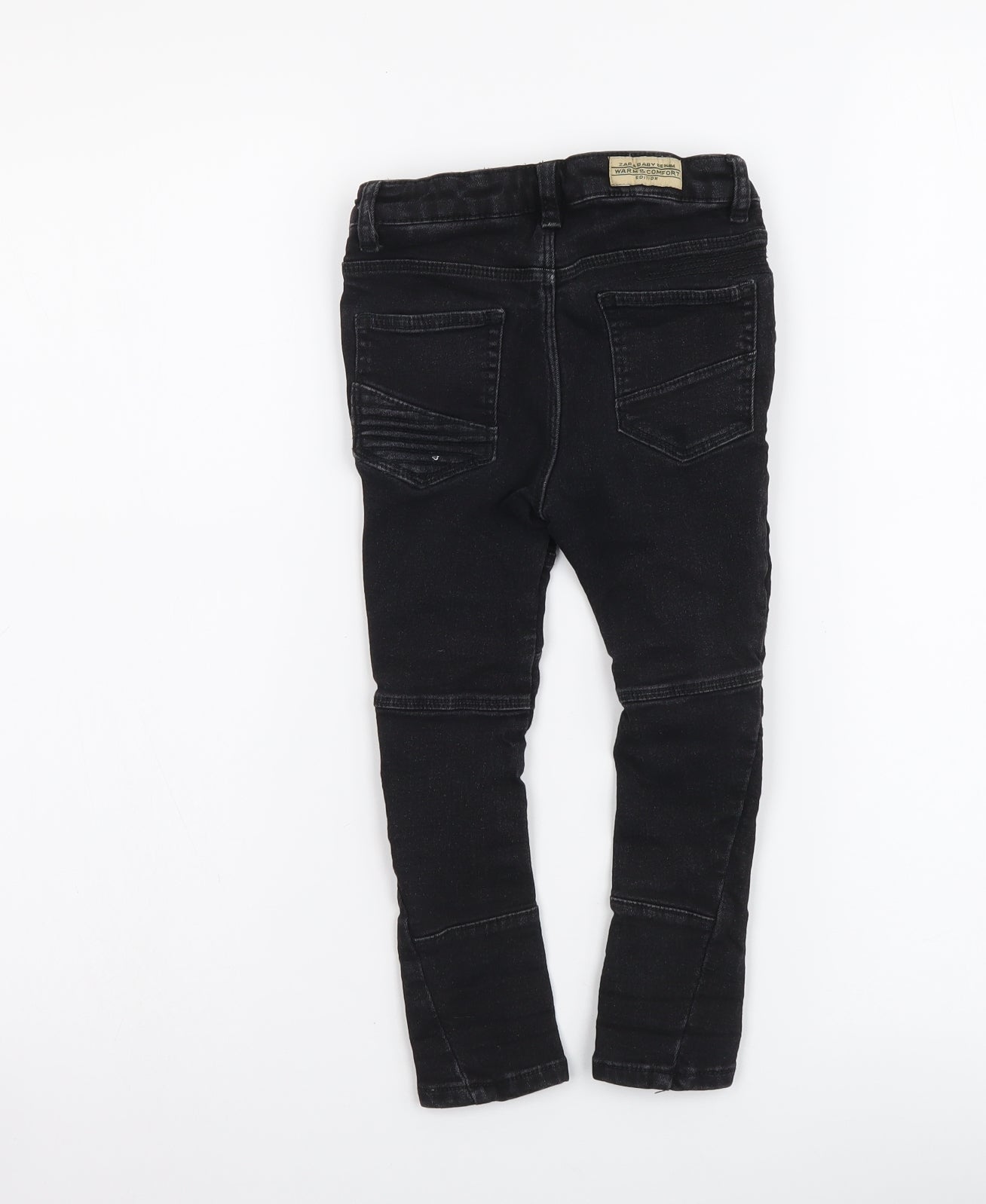 Zara Boys Black Cotton Skinny Jeans Size 2-3 Years Regular Button