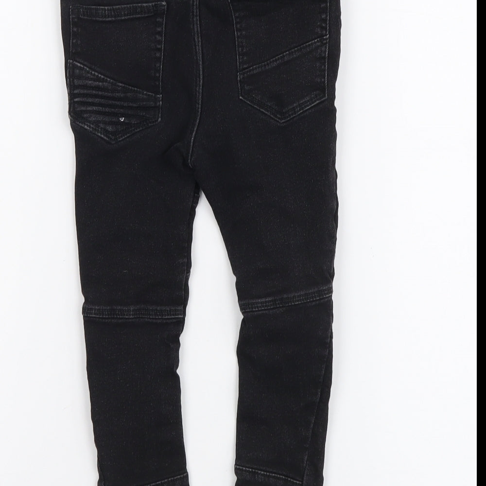 Zara Boys Black Cotton Skinny Jeans Size 2-3 Years Regular Button