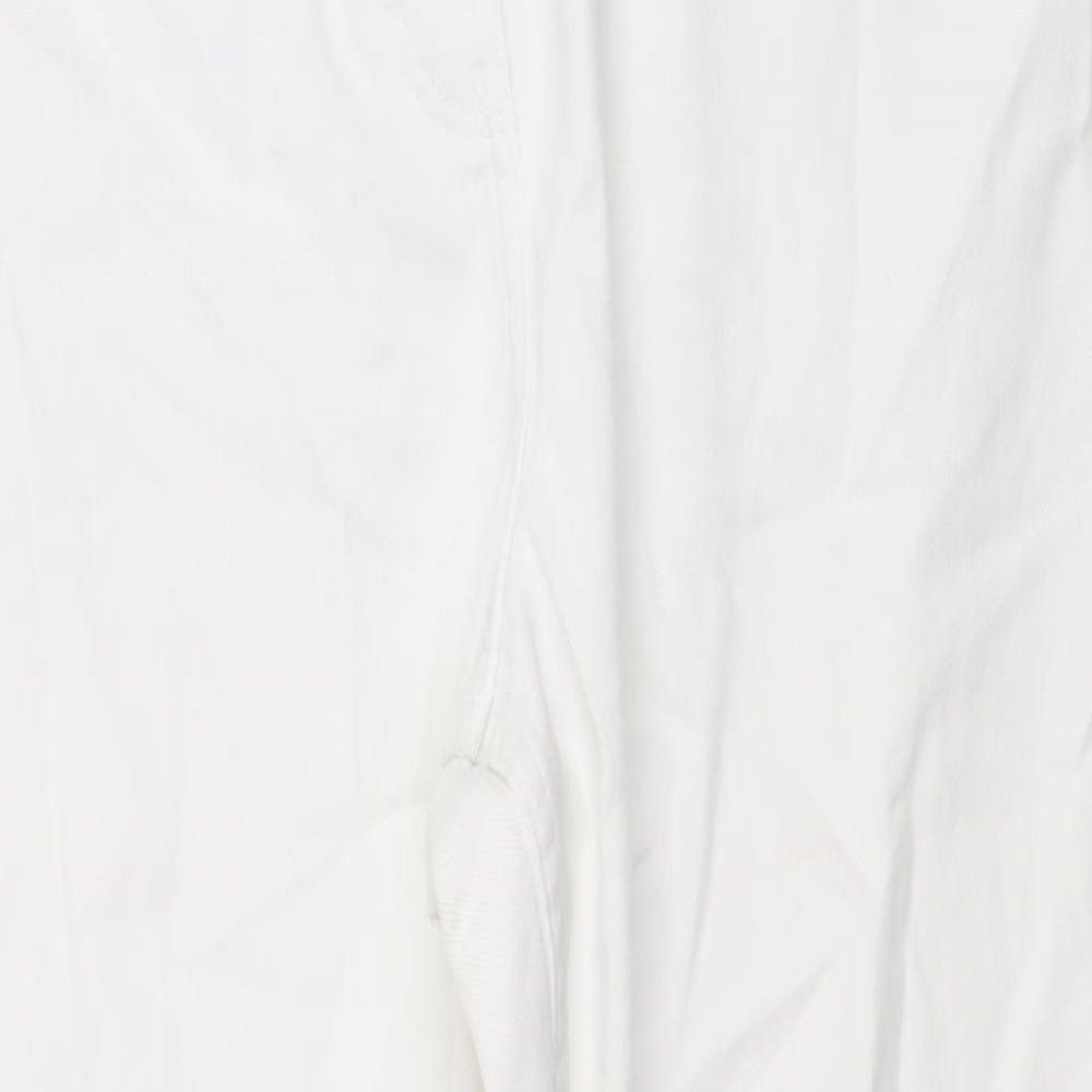 NEXT Womens White Cotton Mom Jeans Size 12 L26 in Regular Button