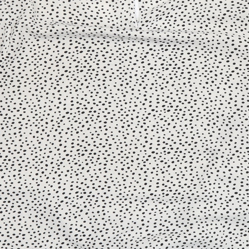 Primark Womens White Polka Dot Viscose Basic Blouse Size 14 Round Neck