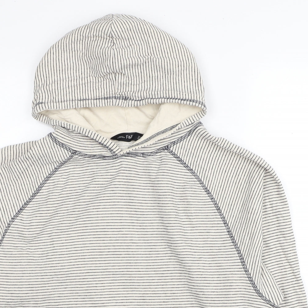 F&F Womens Multicoloured Striped Cotton Pullover Hoodie Size 14 Pullover