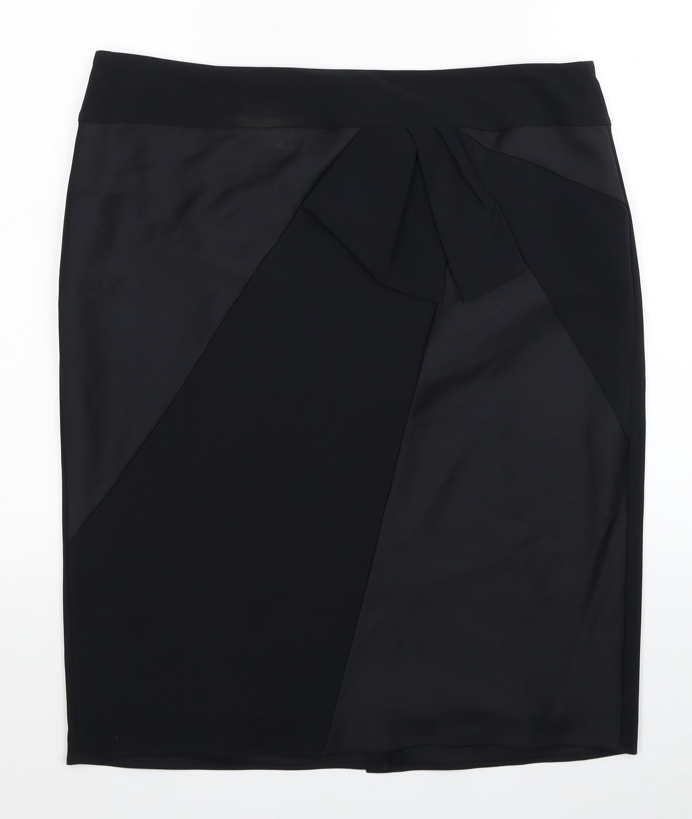 Marks and Spencer Womens Black Polyester Straight & Pencil Skirt Size 16 Zip