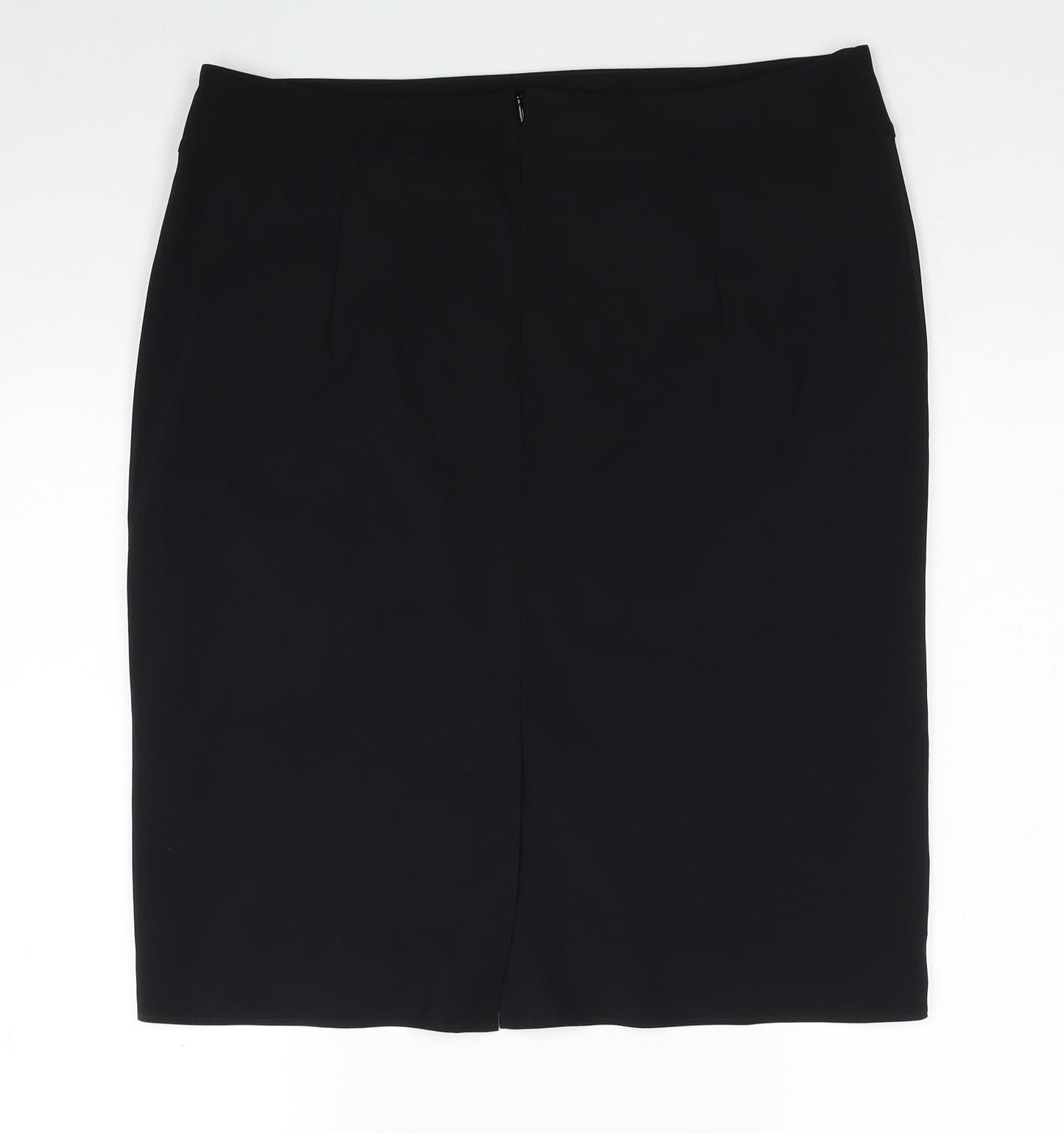 Marks and Spencer Womens Black Polyester Straight & Pencil Skirt Size 16 Zip