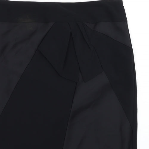 Marks and Spencer Womens Black Polyester Straight & Pencil Skirt Size 16 Zip