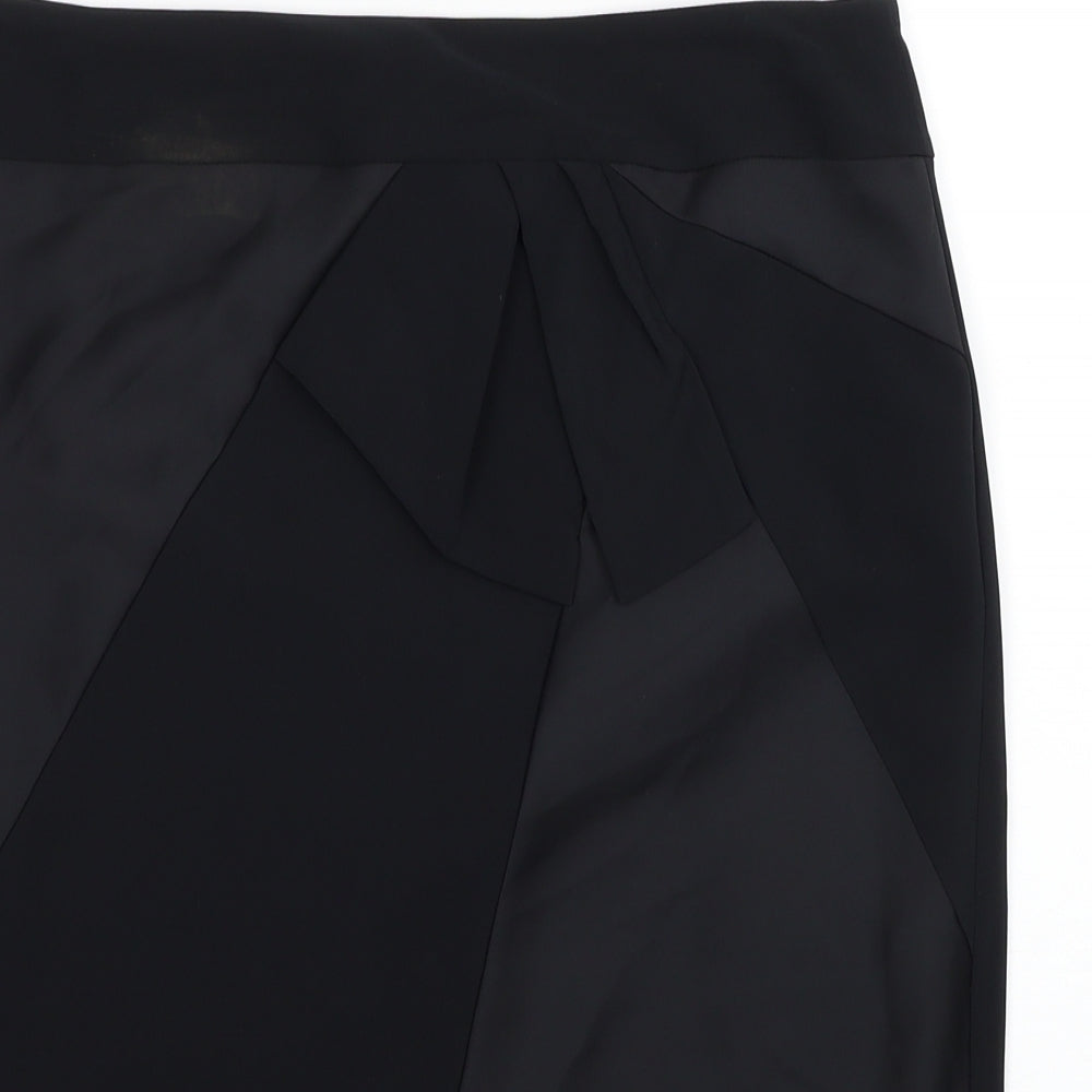 Marks and Spencer Womens Black Polyester Straight & Pencil Skirt Size 16 Zip