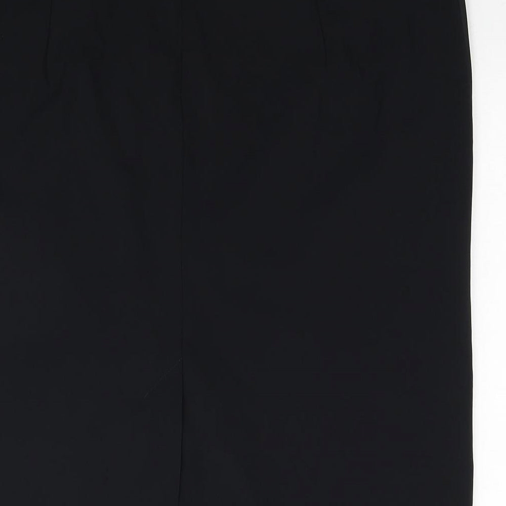 Marks and Spencer Womens Black Polyester Straight & Pencil Skirt Size 16 Zip