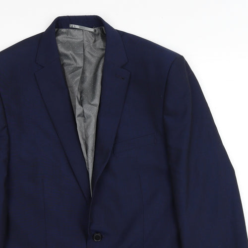 Marks and Spencer Mens Blue Wool Jacket Suit Jacket Size 42 - Shoulder Pads