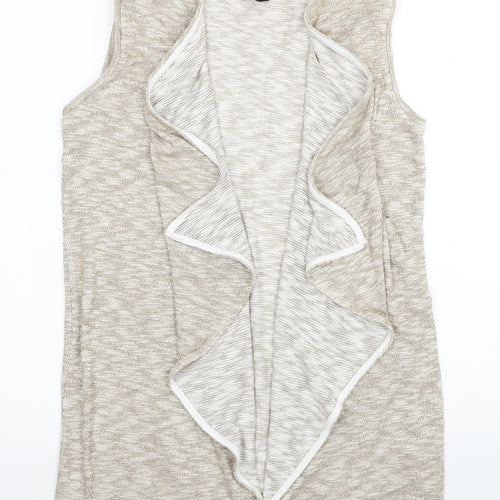 Dorothy Perkins Womens Gold V-Neck Viscose Cardigan Jumper Size S - Asymmetric
