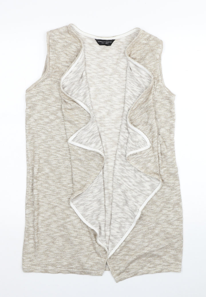 Dorothy Perkins Womens Gold V-Neck Viscose Cardigan Jumper Size S - Asymmetric