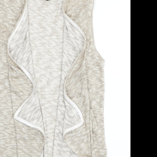 Dorothy Perkins Womens Gold V-Neck Viscose Cardigan Jumper Size S - Asymmetric