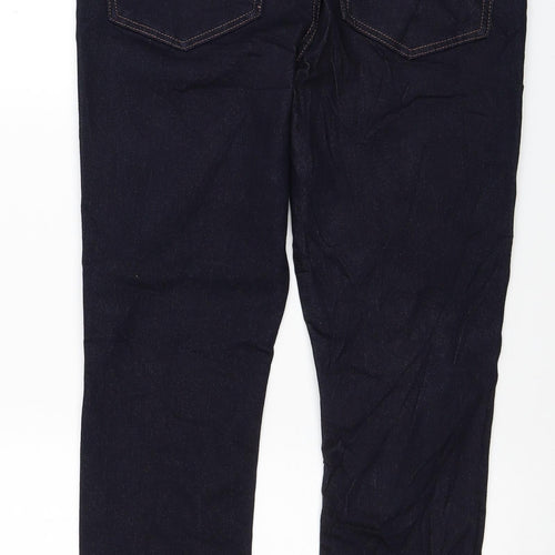 Marks and Spencer Womens Blue Cotton Skinny Jeans Size 12 L28 in Regular Zip