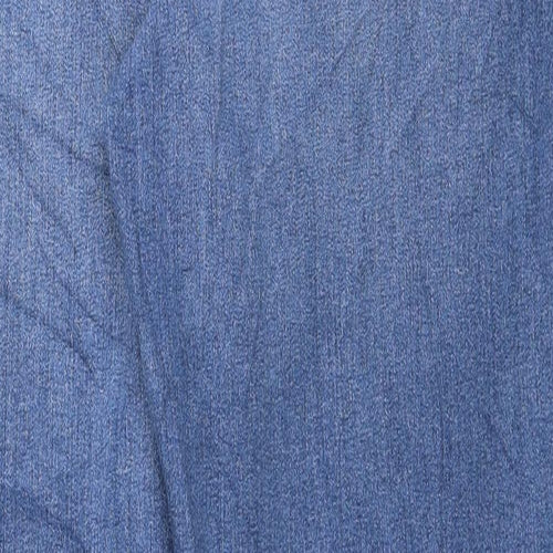 Marks and Spencer Womens Blue Cotton Straight Jeans Size 18 L28 in Regular Zip