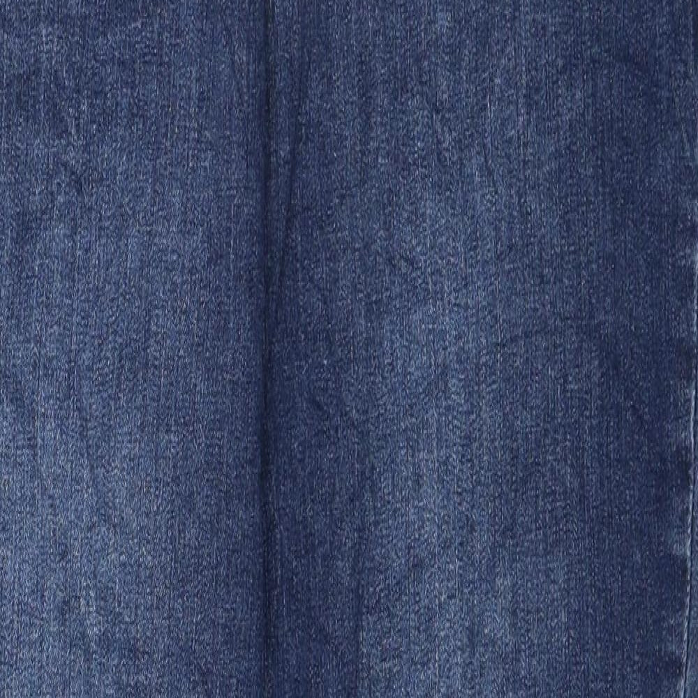 F&F Womens Blue Cotton Skinny Jeans Size 14 L27 in Regular Zip
