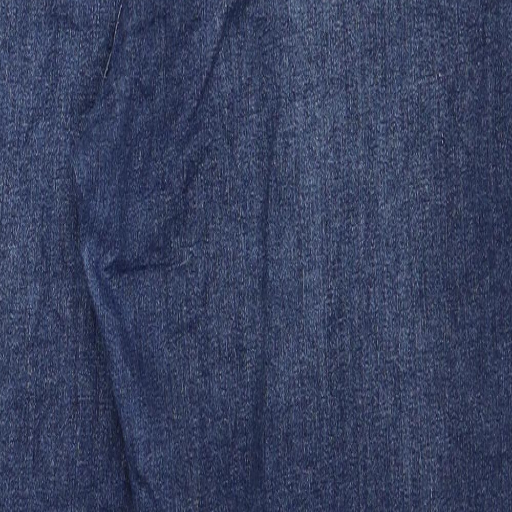 F&F Womens Blue Cotton Skinny Jeans Size 14 L27 in Regular Zip