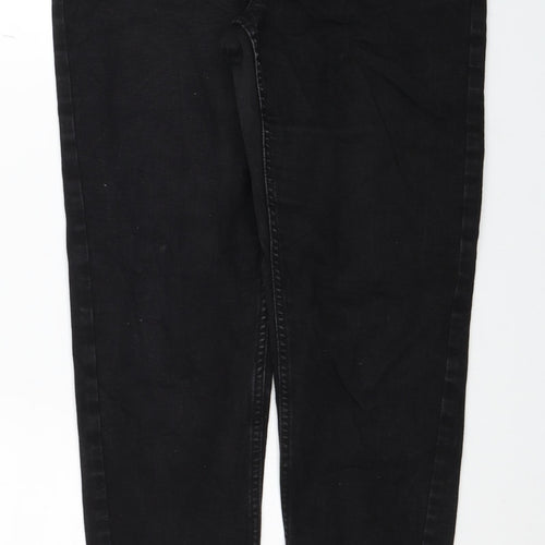Marks and Spencer Womens Black Cotton Skinny Jeans Size 10 L28 in Regular Zip