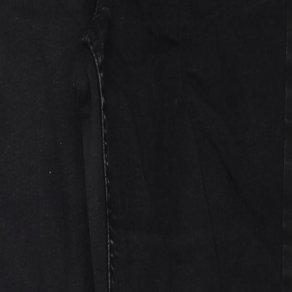 Marks and Spencer Womens Black Cotton Skinny Jeans Size 10 L28 in Regular Zip