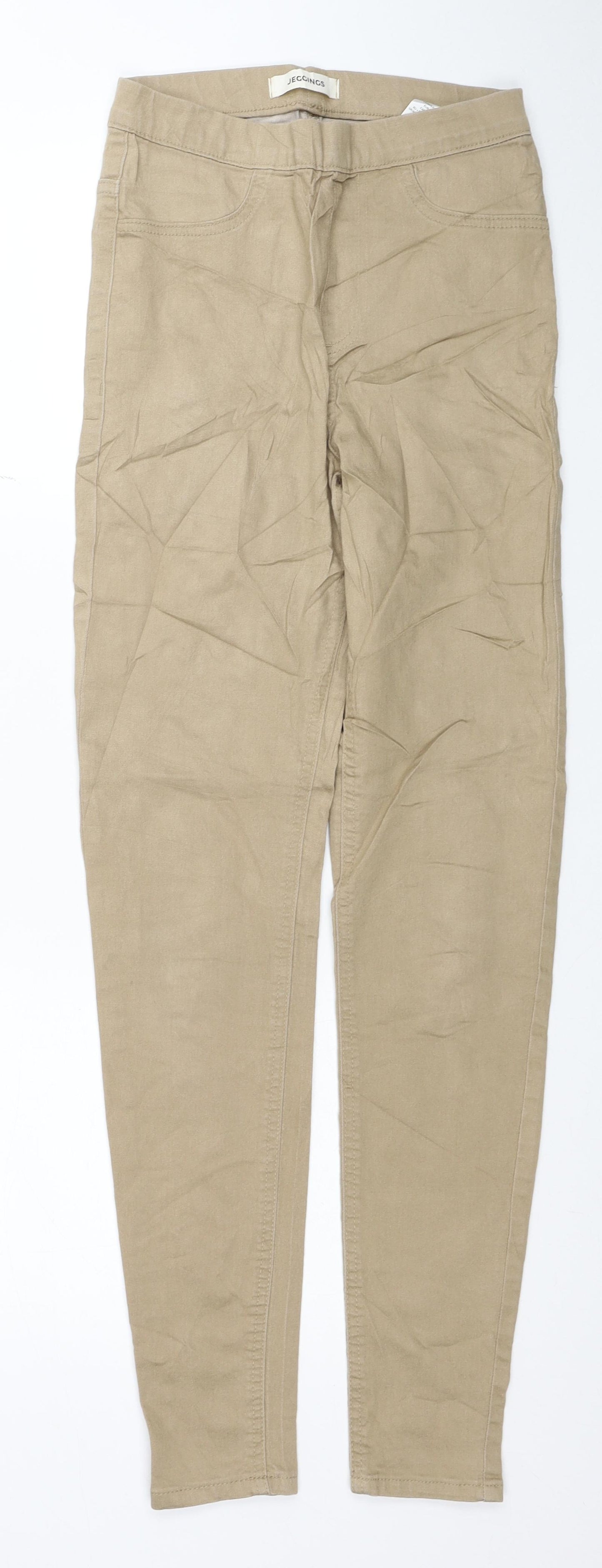 Marks and Spencer Womens Beige Cotton Jegging Jeans Size 6 L29 in Regular