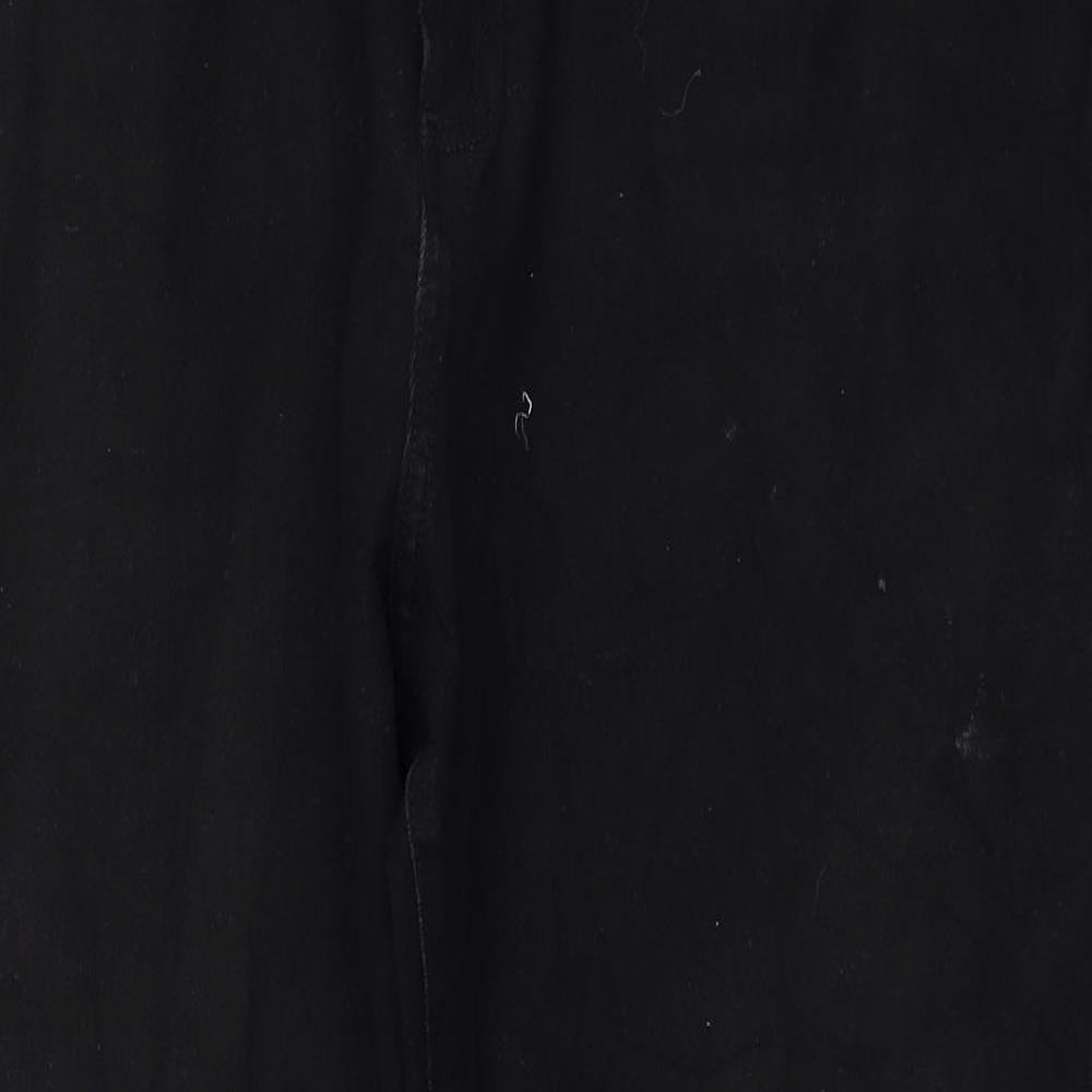 Marks and Spencer Mens Black Cotton Straight Jeans Size 40 in L31 in Regular Zip
