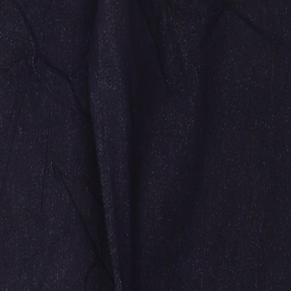 Marks and Spencer Womens Blue Cotton Skinny Jeans Size 12 L29 in Regular Zip