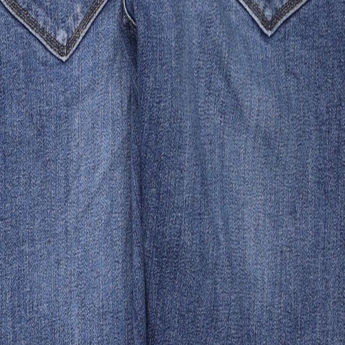 Marks and Spencer Mens Blue Cotton Skinny Jeans Size 32 in L27 in Regular Zip